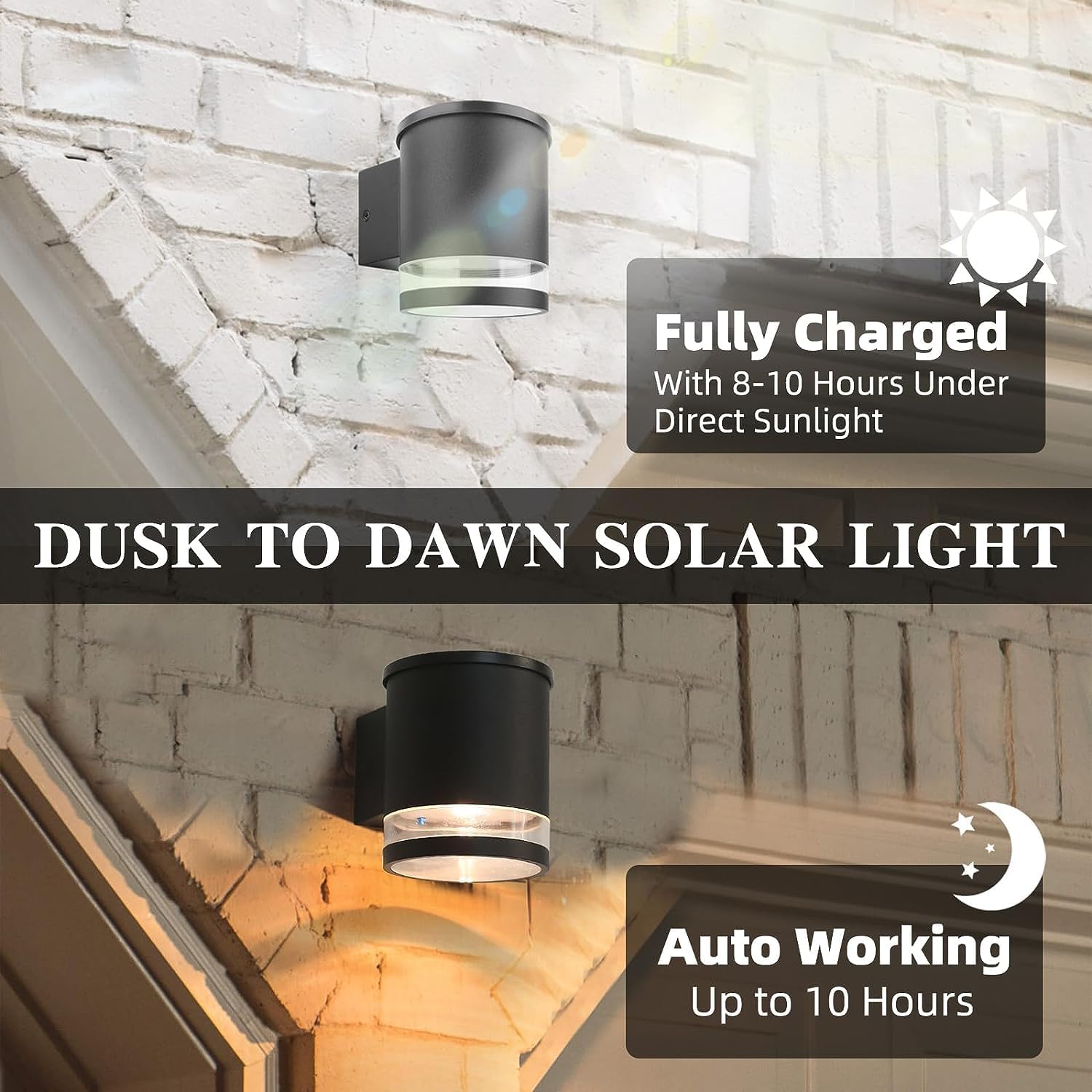(Rectangle ~ 1) Solar Wall Light Outdoor with Motion Sensor 3 Lighting Modes Aluminum Bright Fence Lamp IP54 Waterproof Outside Security Light for Garden YardPorch Patio Deck 