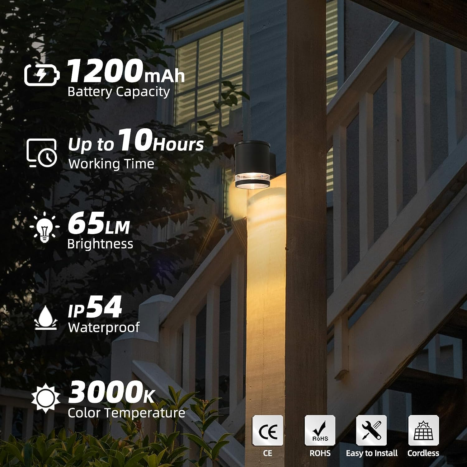 (Rectangle ~ 1) Solar Wall Light Outdoor with Motion Sensor 3 Lighting Modes Aluminum Bright Fence Lamp IP54 Waterproof Outside Security Light for Garden YardPorch Patio Deck 