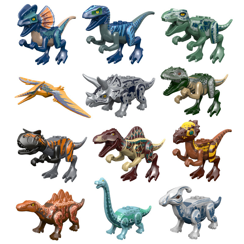 (Dinosaur D) Jurassic Dinosaurs Building Blocks  Movie Tyrannosaurus Rex Action Figures Dino Toys For Children Dinosaur Kids Gifts