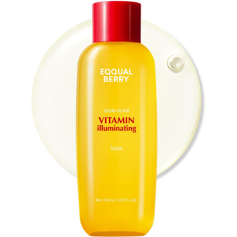 EQQUALBERRY Vitamin Illuminating Toner 150ml Daily Brightening Hydrating Toner Acerola Water Niacinamide Complex Gentle Exfoliation Skin Texture Support 
