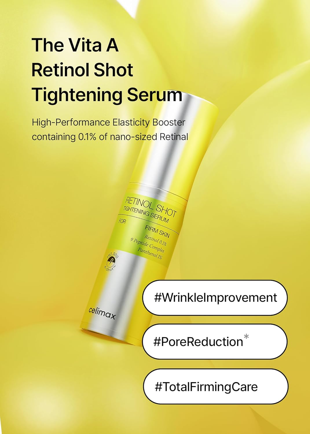 celimax The Vita A Retinol Shot Tightening Serum With Pure Vitamin A Retinol Peptide Pore Minimizer Wrinkles  Fine Lines Firmer Skin 30ml