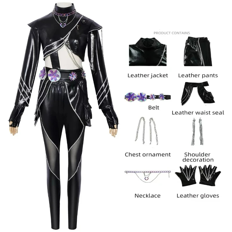 (140CM) Little Girls Rumi Zoey Mira Cosplay Costume Printed Roleplay Suit for Kids Anime Convention Carnival Dress Up