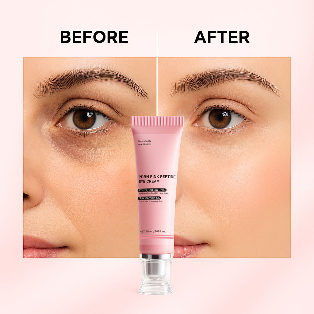 Pink Peptide Eye Cream Firming Hydrating Smoothing For Fine Lines And Puffiness Daily Care Treatment 30g