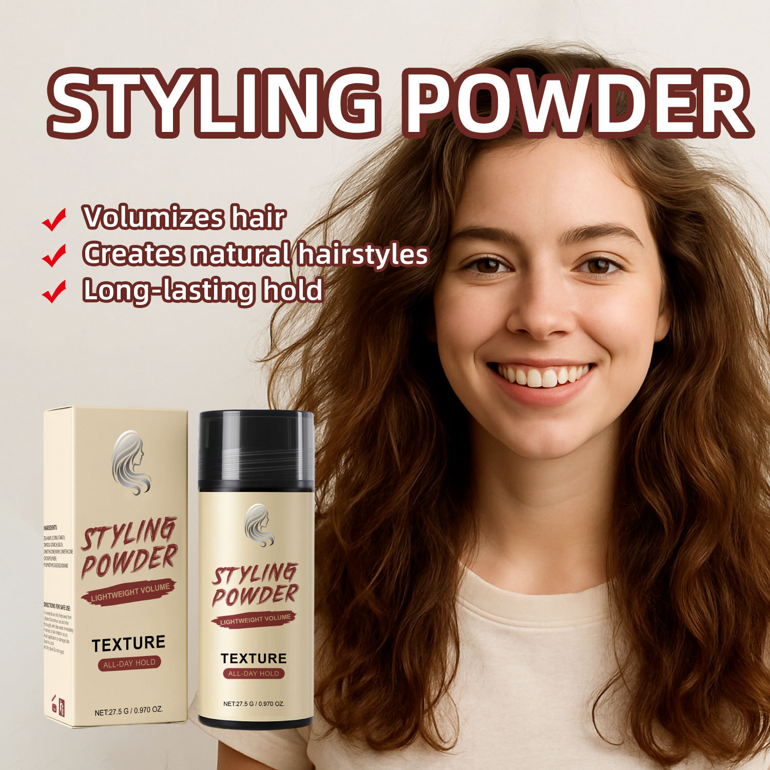 Women Hair Volumizing Powder Oil Control Styling Finishing Dry Shampoo For Oily Flat Hair Daily Root Lift And Texture
