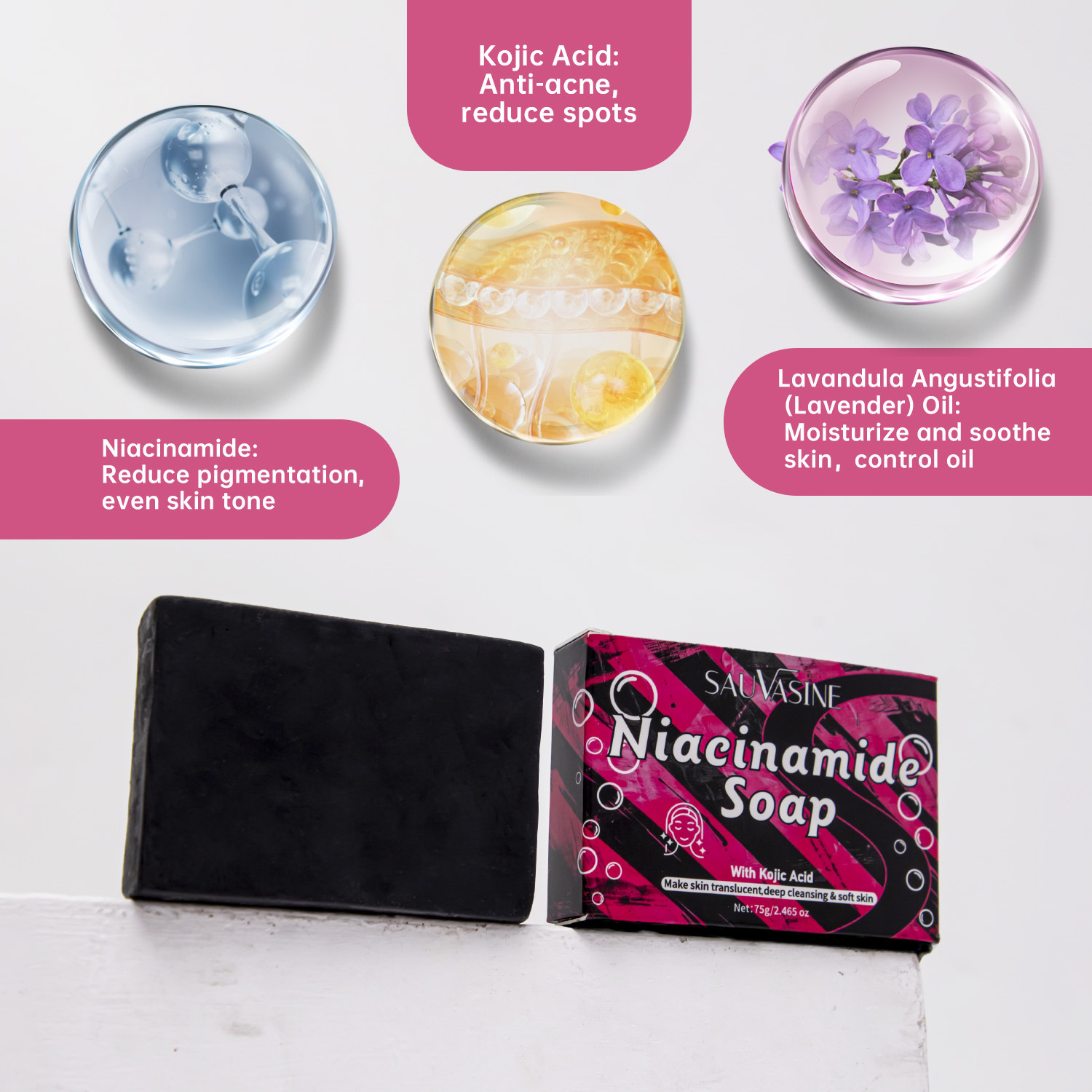 Niacinamide Soap Deep Cleansing Brightening For Face And Body Daily Skin Care Bar 75g