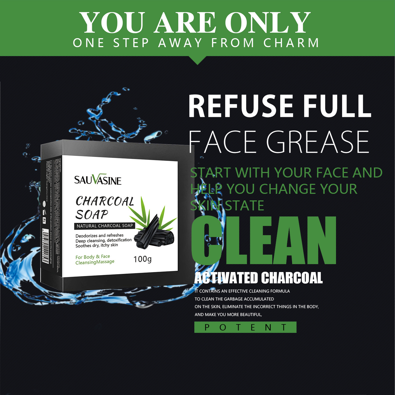 Black Charcoal Deep Cleansing Blackhead Removal Handmade Soap For Face And Body Pore Purifying Daily Wash 100g