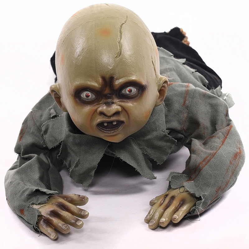Ghost BB Halloween Horror Decorations Crawling Ghost Haunted House Escape Room Ornaments Auto Induction Decor Props