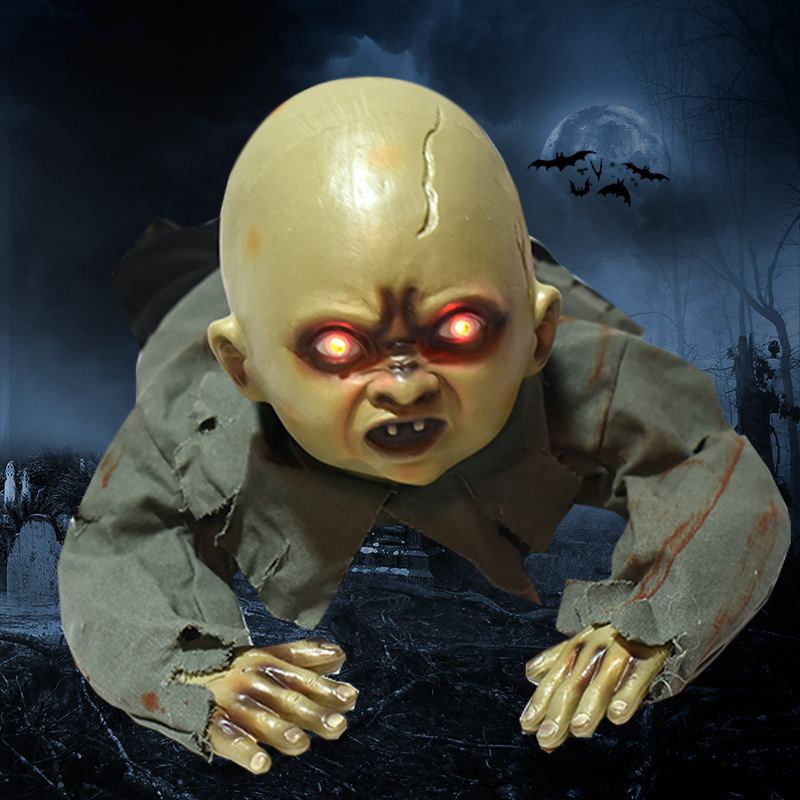 Ghost BB Halloween Horror Decorations Crawling Ghost Haunted House Escape Room Ornaments Auto Induction Decor Props