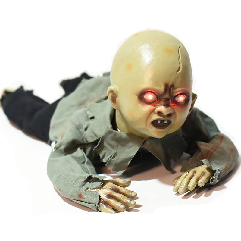 Ghost BB Halloween Horror Decorations Crawling Ghost Haunted House Escape Room Ornaments Auto Induction Decor Props