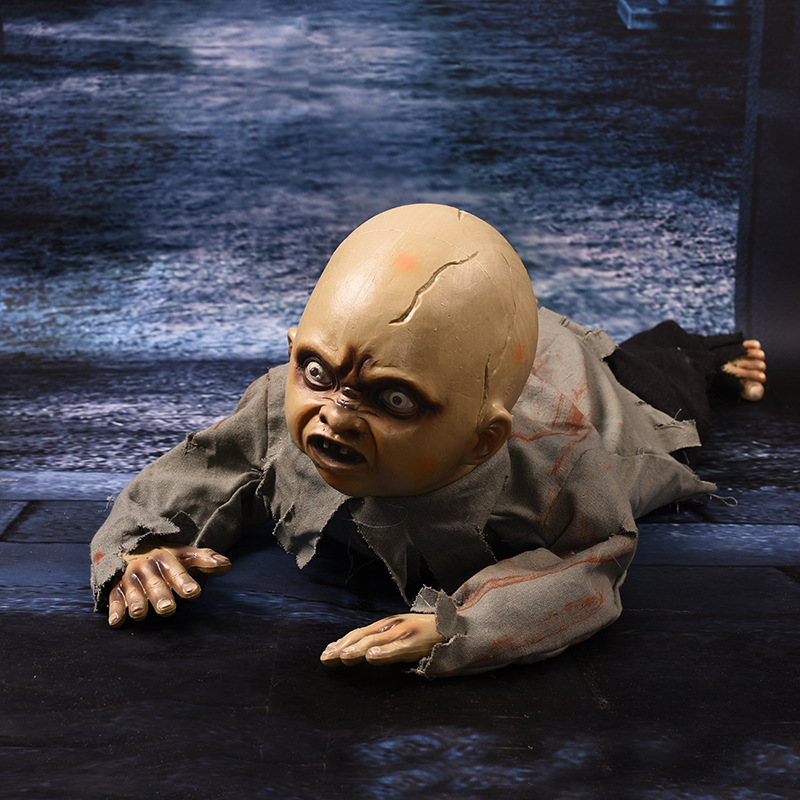 Ghost BB Halloween Horror Decorations Crawling Ghost Haunted House Escape Room Ornaments Auto Induction Decor Props