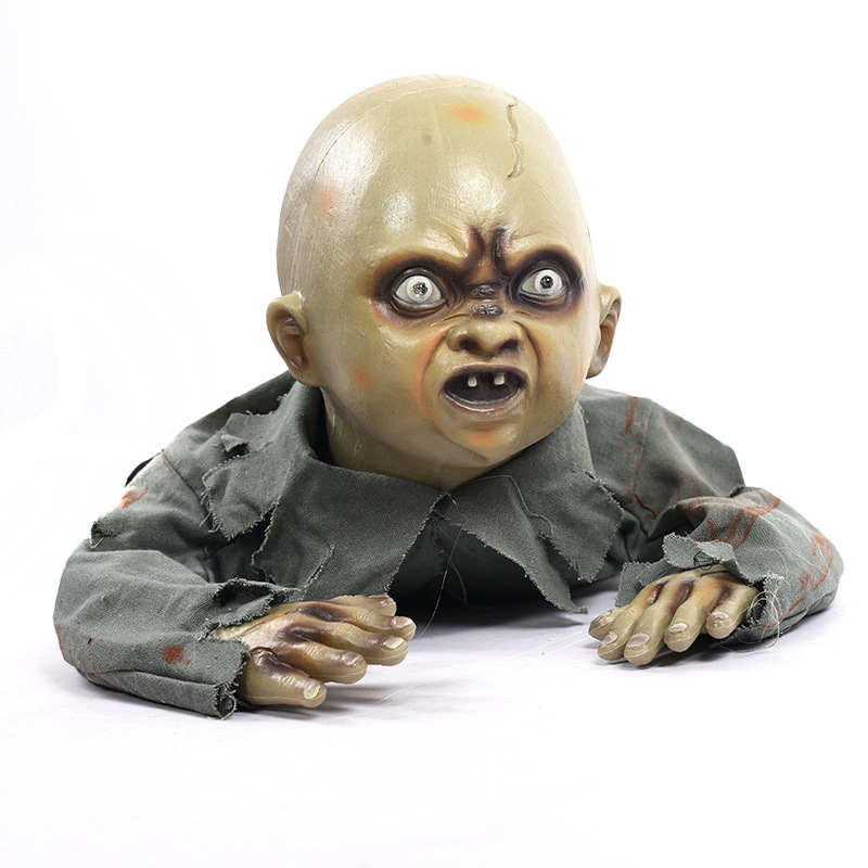 Ghost BB Halloween Horror Decorations Crawling Ghost Haunted House Escape Room Ornaments Auto Induction Decor Props