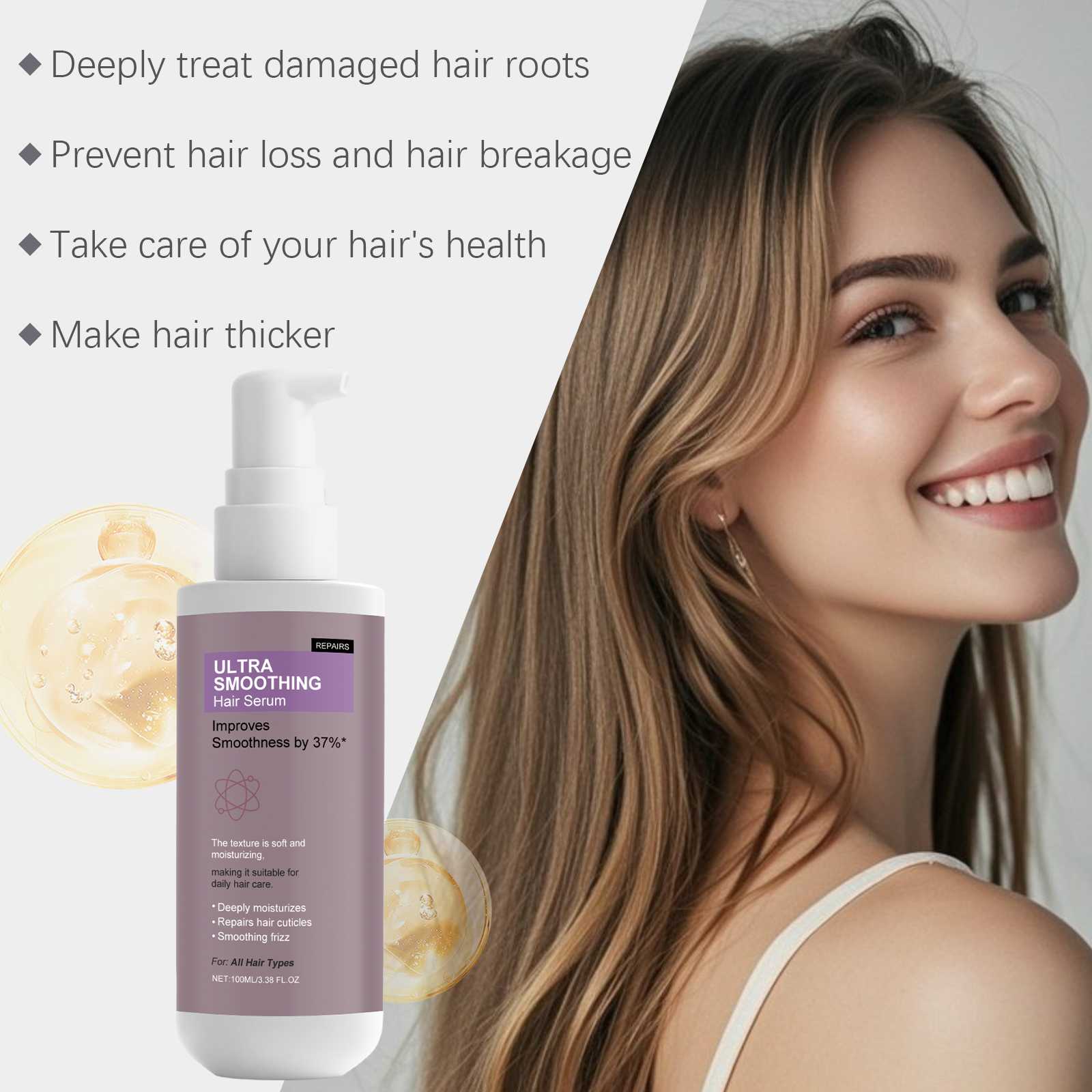 Soft Hair Care Essence Mild Nourish Light Fresh Repair Dry Frizzy Daily Hair Beauty Treatment