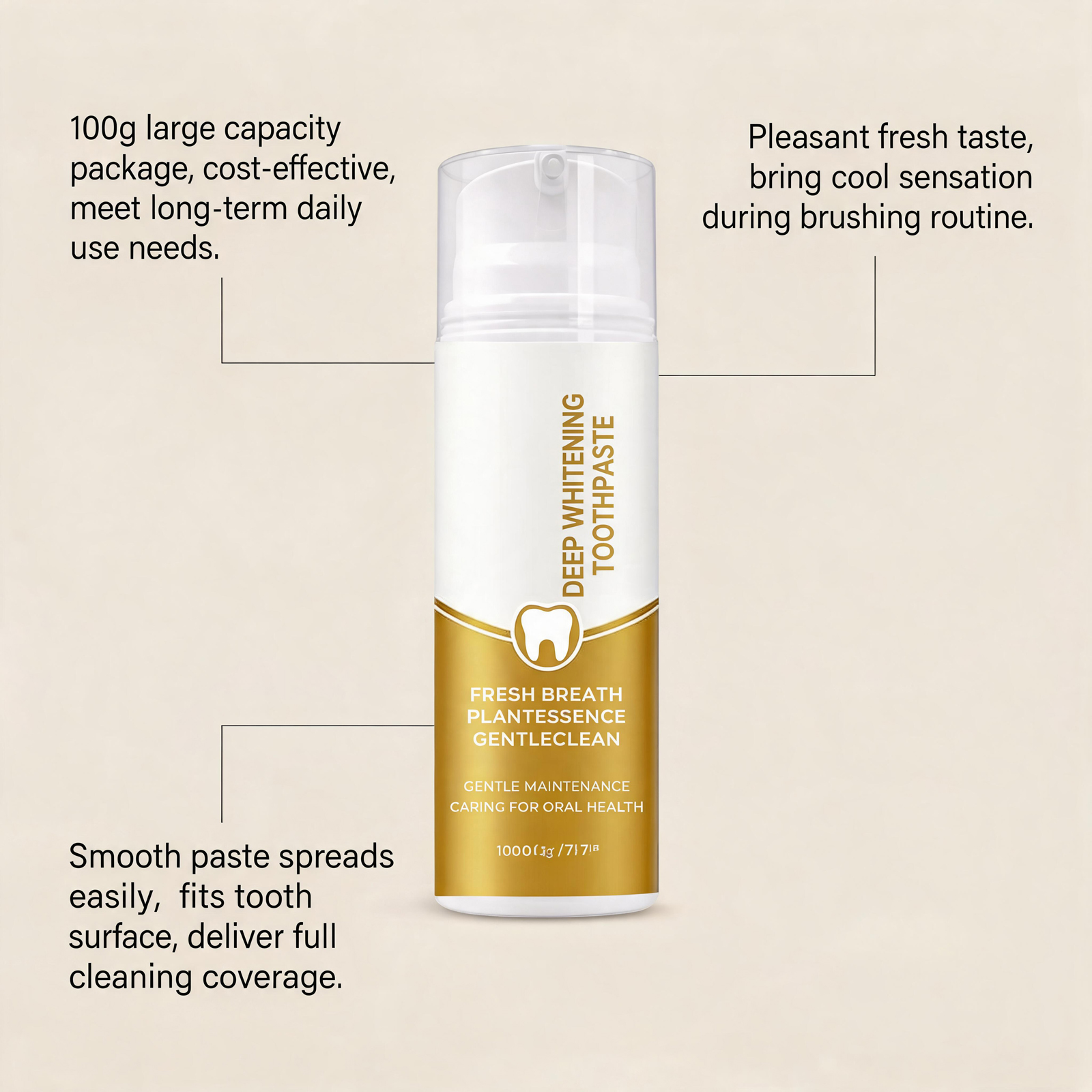 Deep Cleansing Toothpaste Daily Mild Clean Interdental Household Oral Care Home Teeth Gum Daily Goods