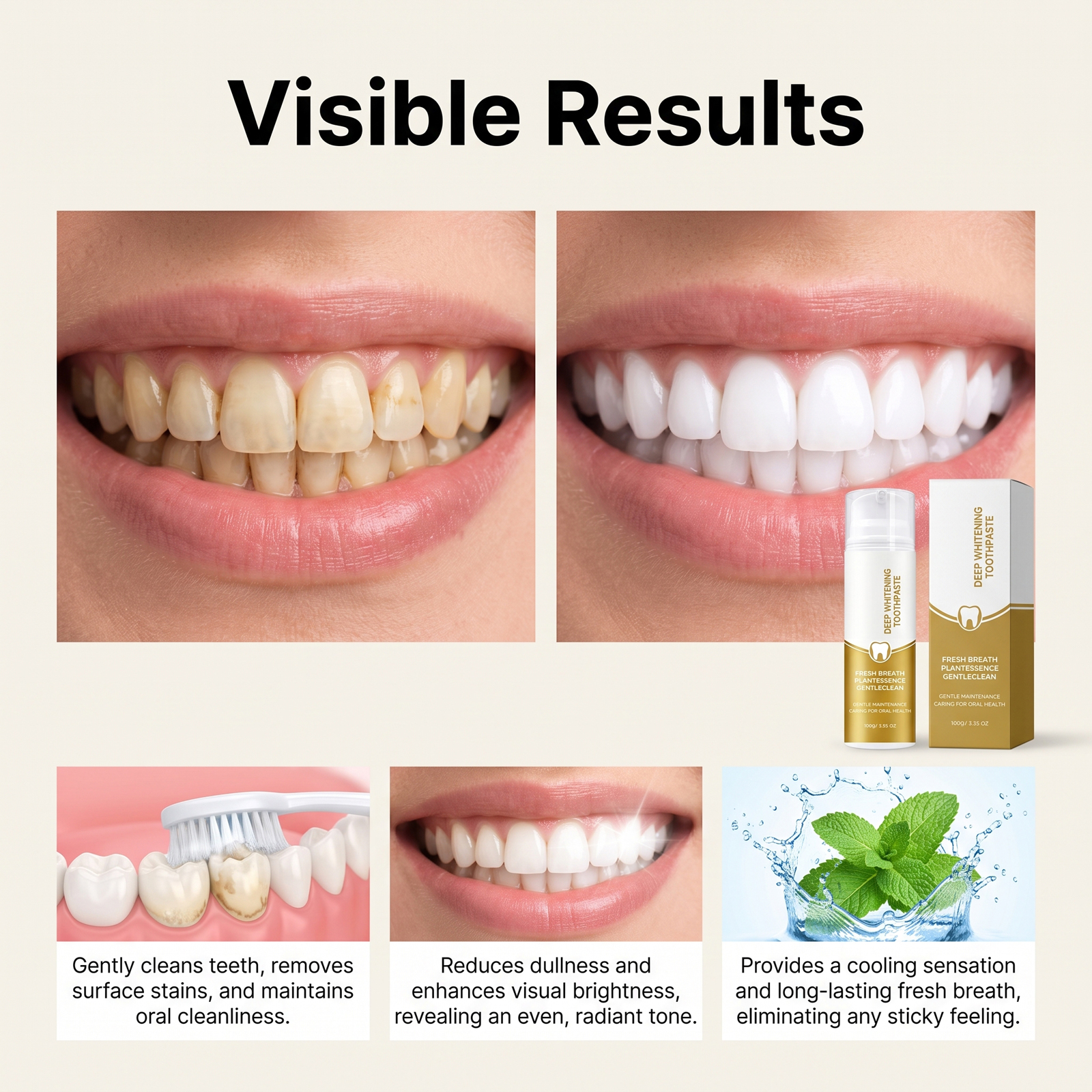 Deep Cleansing Toothpaste Daily Mild Clean Interdental Household Oral Care Home Teeth Gum Daily Goods