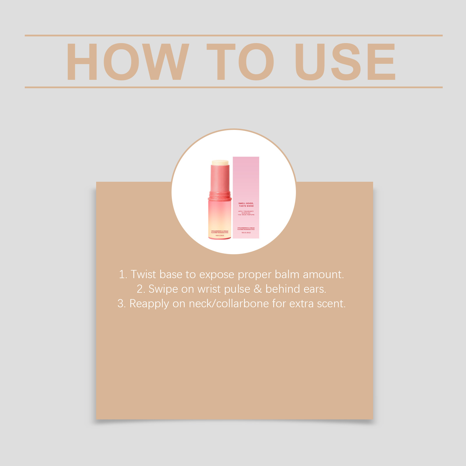 Strawberry Fragrance Stick Fruity Sweet Scent Soft Skin Friendly Long Lasting Mild Aroma Dating Boost Portable Easy Carry