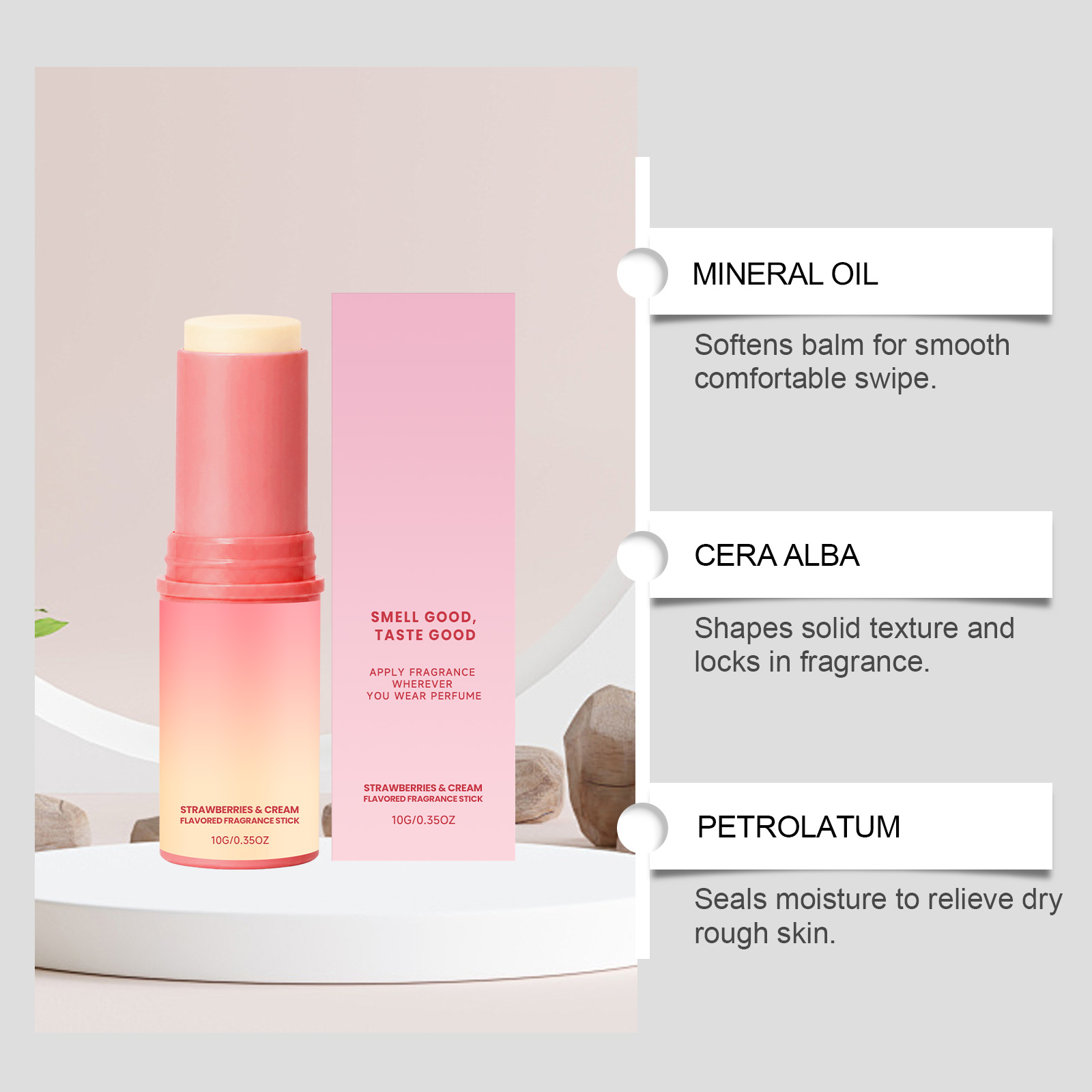Strawberry Fragrance Stick Fruity Sweet Scent Soft Skin Friendly Long Lasting Mild Aroma Dating Boost Portable Easy Carry