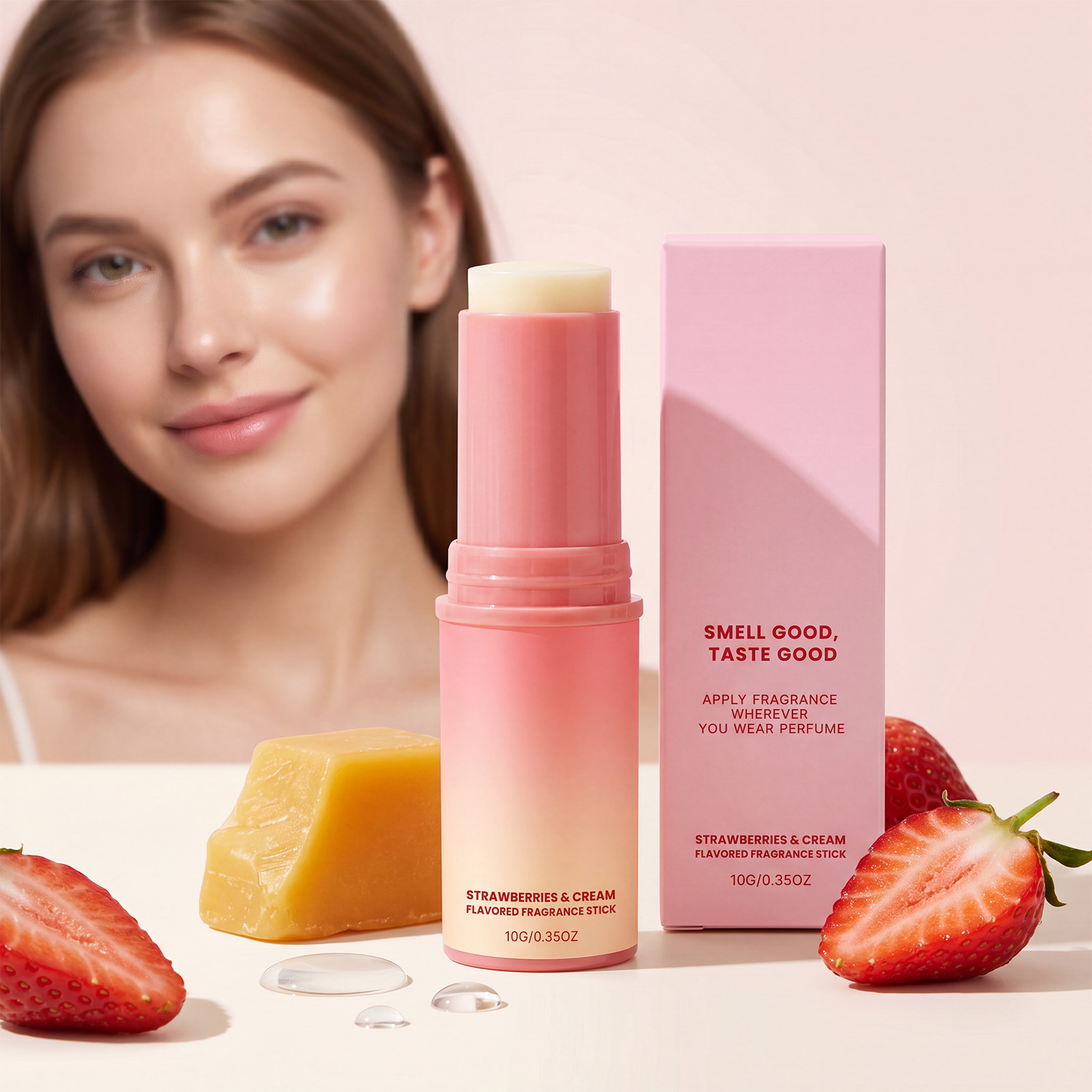 Strawberry Fragrance Stick Fruity Sweet Scent Soft Skin Friendly Long Lasting Mild Aroma Dating Boost Portable Easy Carry