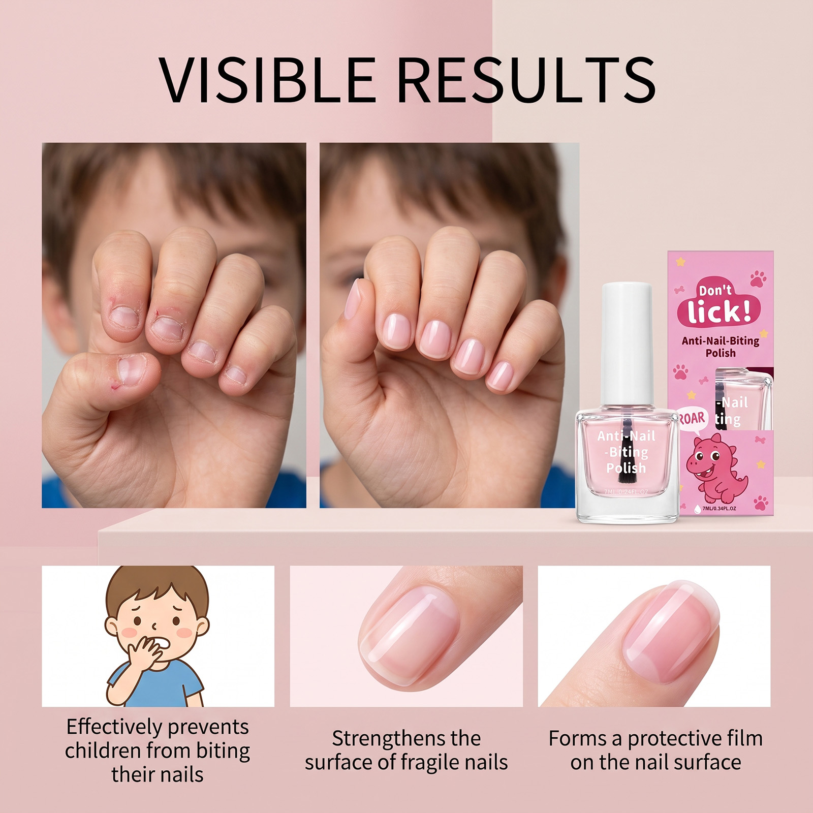 Anti Bite Nail Polish Mild Skin Friendly Nail Care Fresh Moisturizing Non Sticky Fingernail Daily Maintenance Oil Soft Gentle Delicate Hydrating