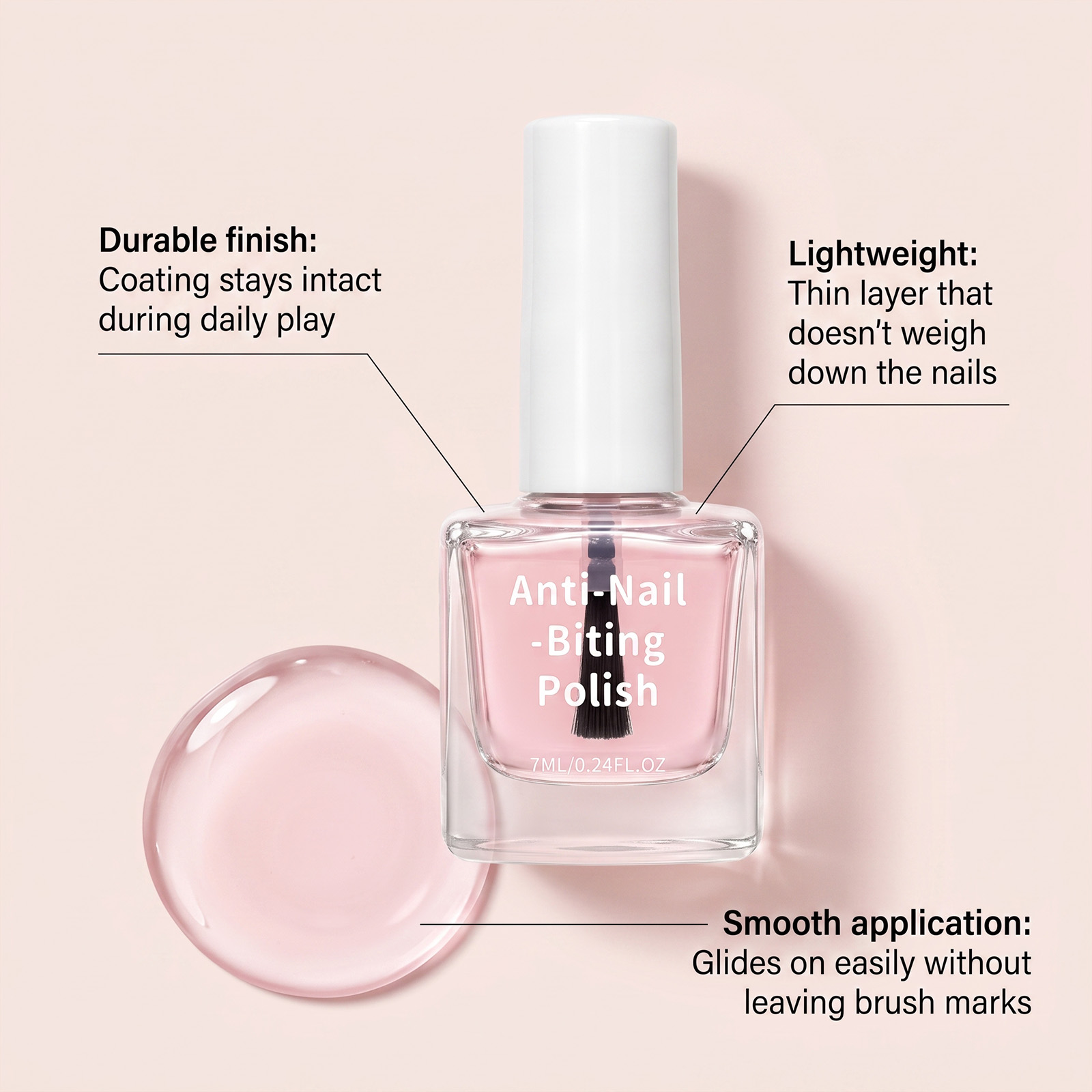 Anti Bite Nail Polish Mild Skin Friendly Nail Care Fresh Moisturizing Non Sticky Fingernail Daily Maintenance Oil Soft Gentle Delicate Hydrating