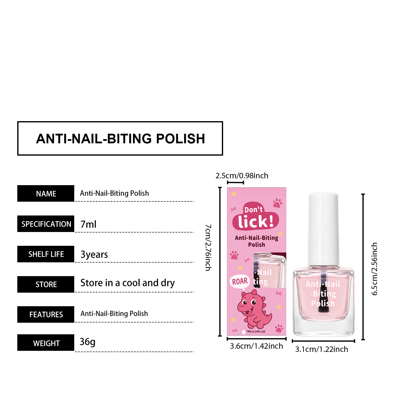 Anti Bite Nail Polish Mild Skin Friendly Nail Care Fresh Moisturizing Non Sticky Fingernail Daily Maintenance Oil Soft Gentle Delicate Hydrating