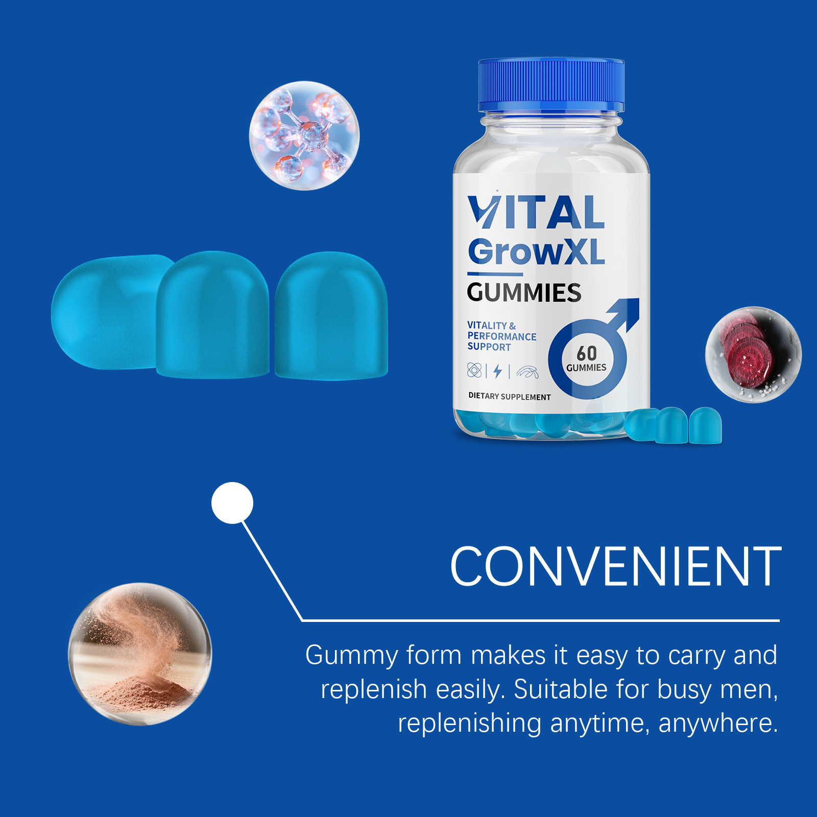 Male Care Gummy Herbal Dietary Supplement Boost Energy Enhance Vitality Daily For Men