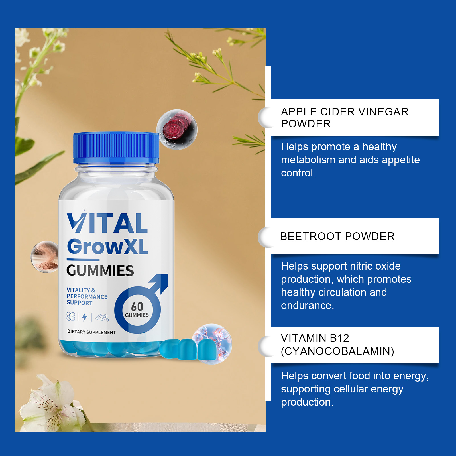 Male Care Gummy Herbal Dietary Supplement Boost Energy Enhance Vitality Daily For Men