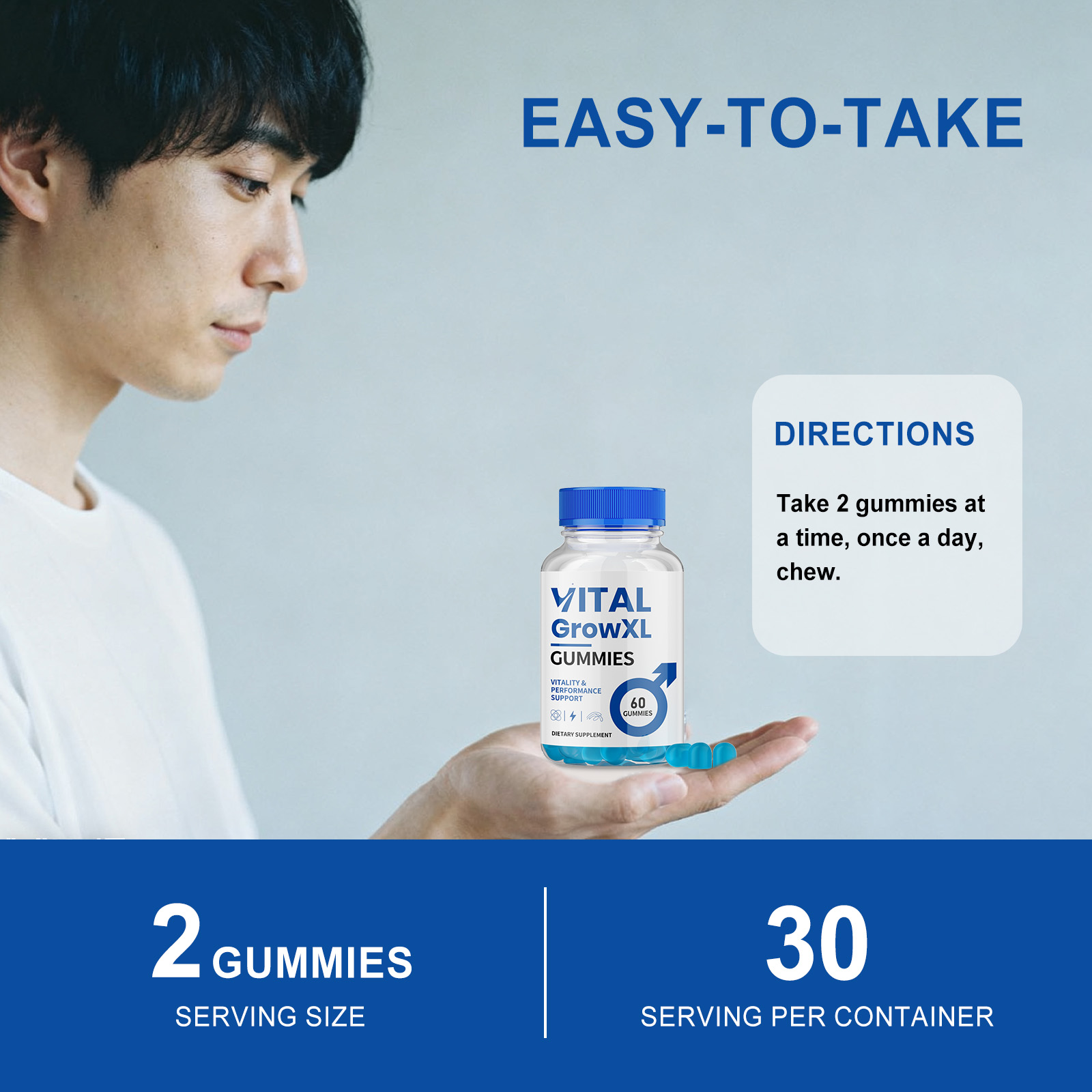 Male Care Gummy Herbal Dietary Supplement Boost Energy Enhance Vitality Daily For Men
