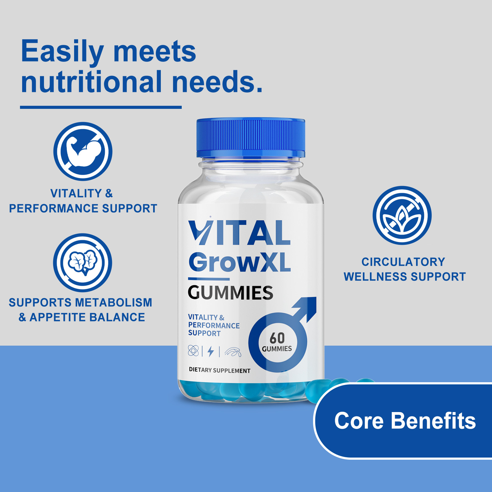 Male Care Gummy Herbal Dietary Supplement Boost Energy Enhance Vitality Daily For Men