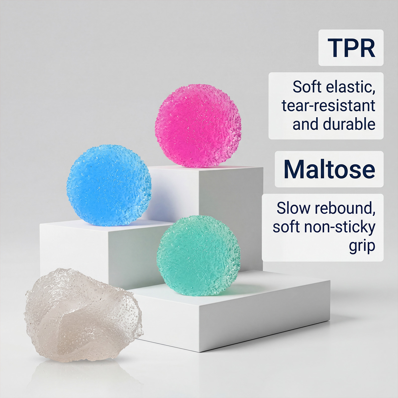 (Blue) Waxberry Squeeze Toy Rose Red Slow Rebound Soft Smooth Easy Pinch Stress Relief Vent Massage Ball For Mood Calm Pressure Release Daily Play