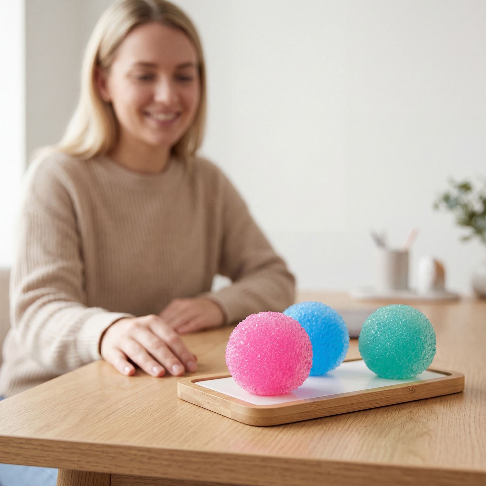 (Blue) Waxberry Squeeze Toy Rose Red Slow Rebound Soft Smooth Easy Pinch Stress Relief Vent Massage Ball For Mood Calm Pressure Release Daily Play