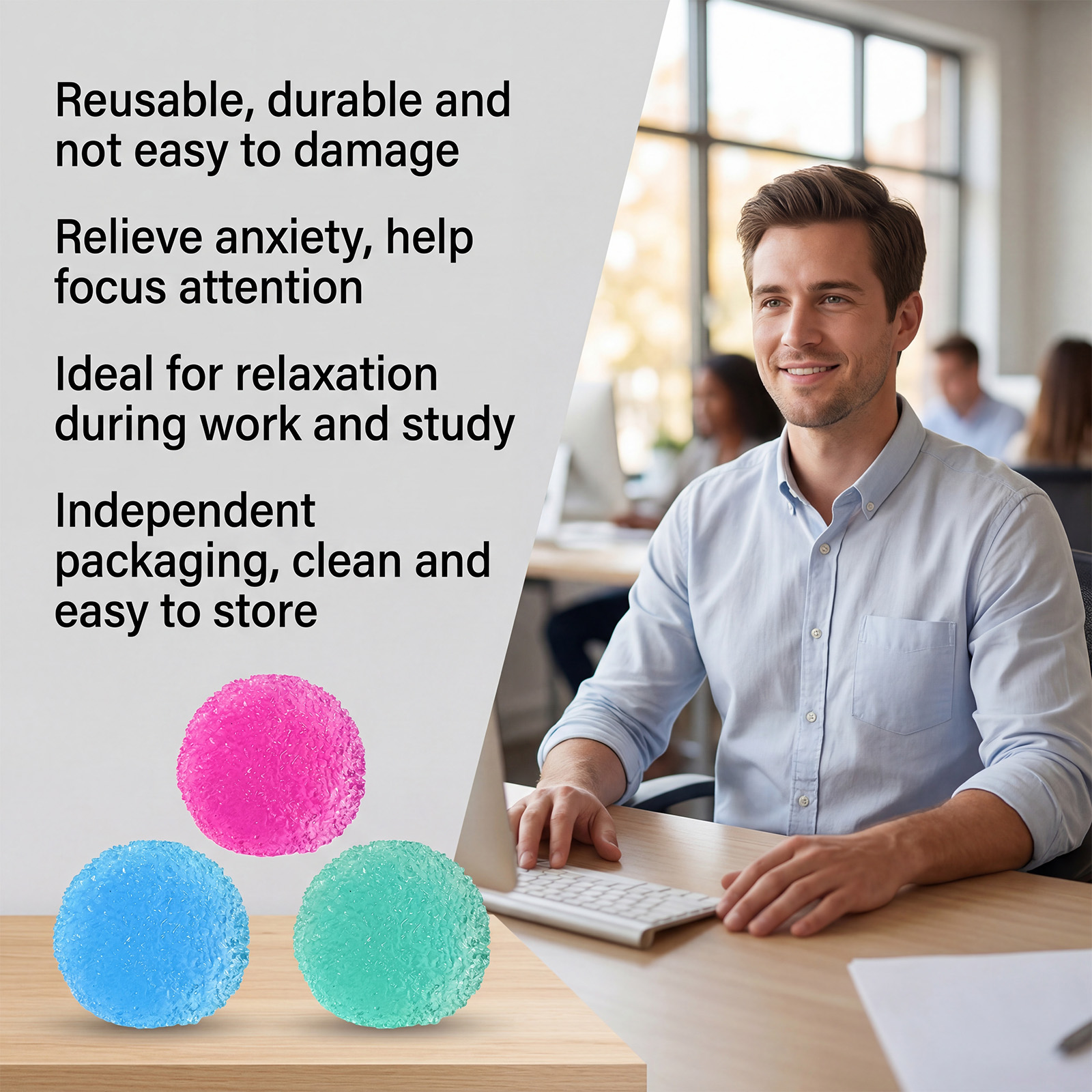(Blue) Waxberry Squeeze Toy Rose Red Slow Rebound Soft Smooth Easy Pinch Stress Relief Vent Massage Ball For Mood Calm Pressure Release Daily Play