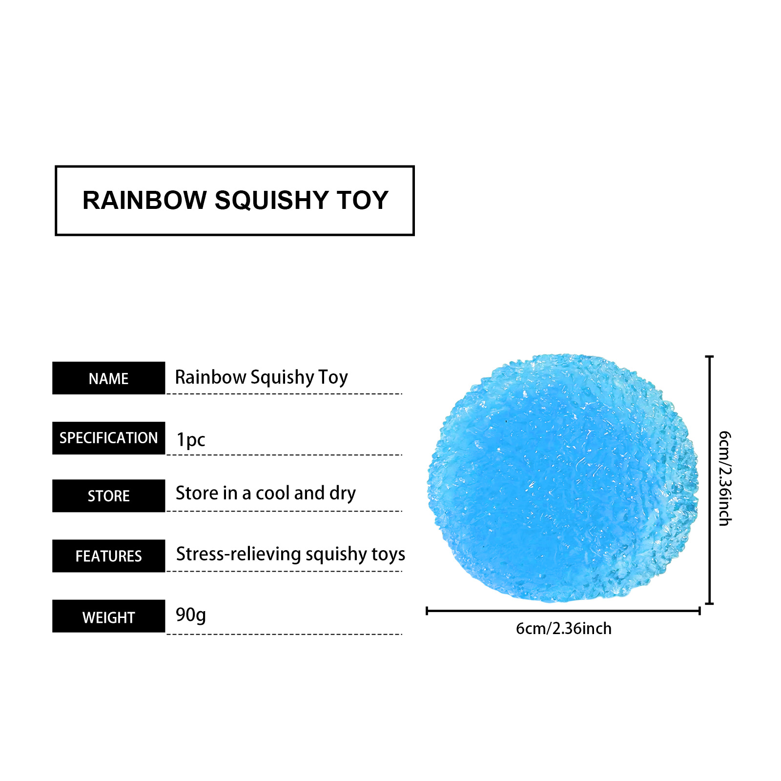 (Blue) Waxberry Squeeze Toy Rose Red Slow Rebound Soft Smooth Easy Pinch Stress Relief Vent Massage Ball For Mood Calm Pressure Release Daily Play