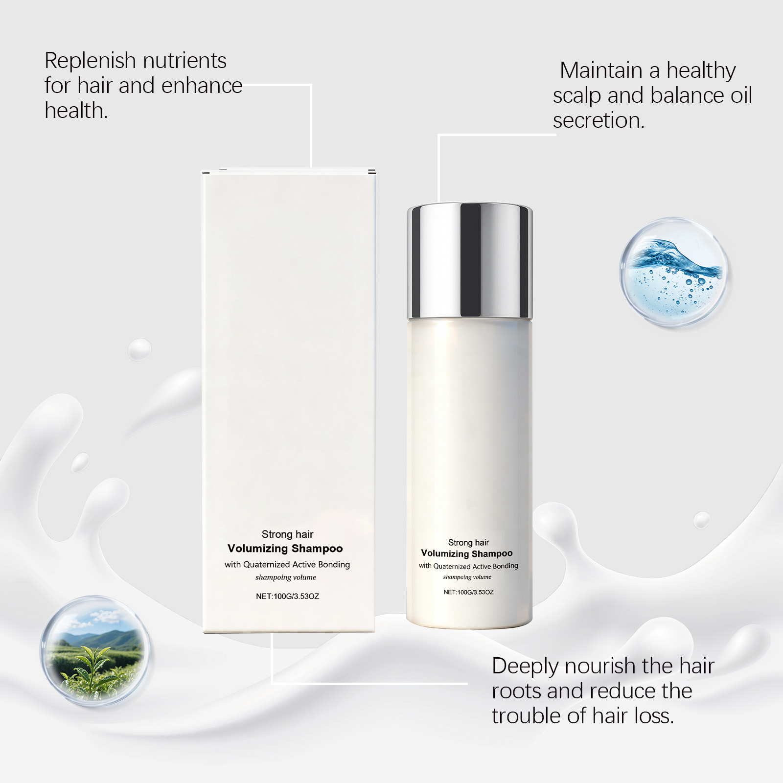 Scalp Nourishing Shampoo Mild Cleansing Refreshing Roots Glossy Smooth Hair Daily Washing Care
