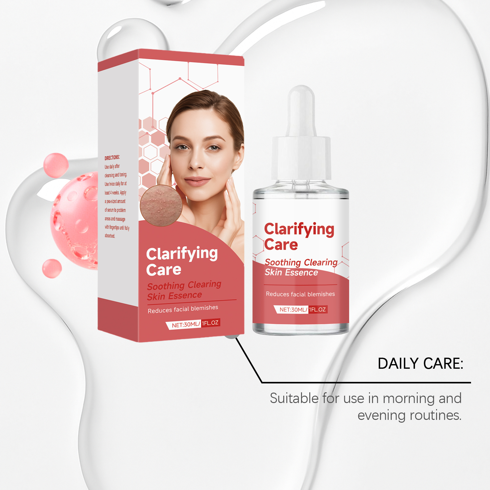 Acne Care Essence Liquid Mild Clean Skin Moisture Lock Water Refreshing Facial Pimple Clean Skincare
