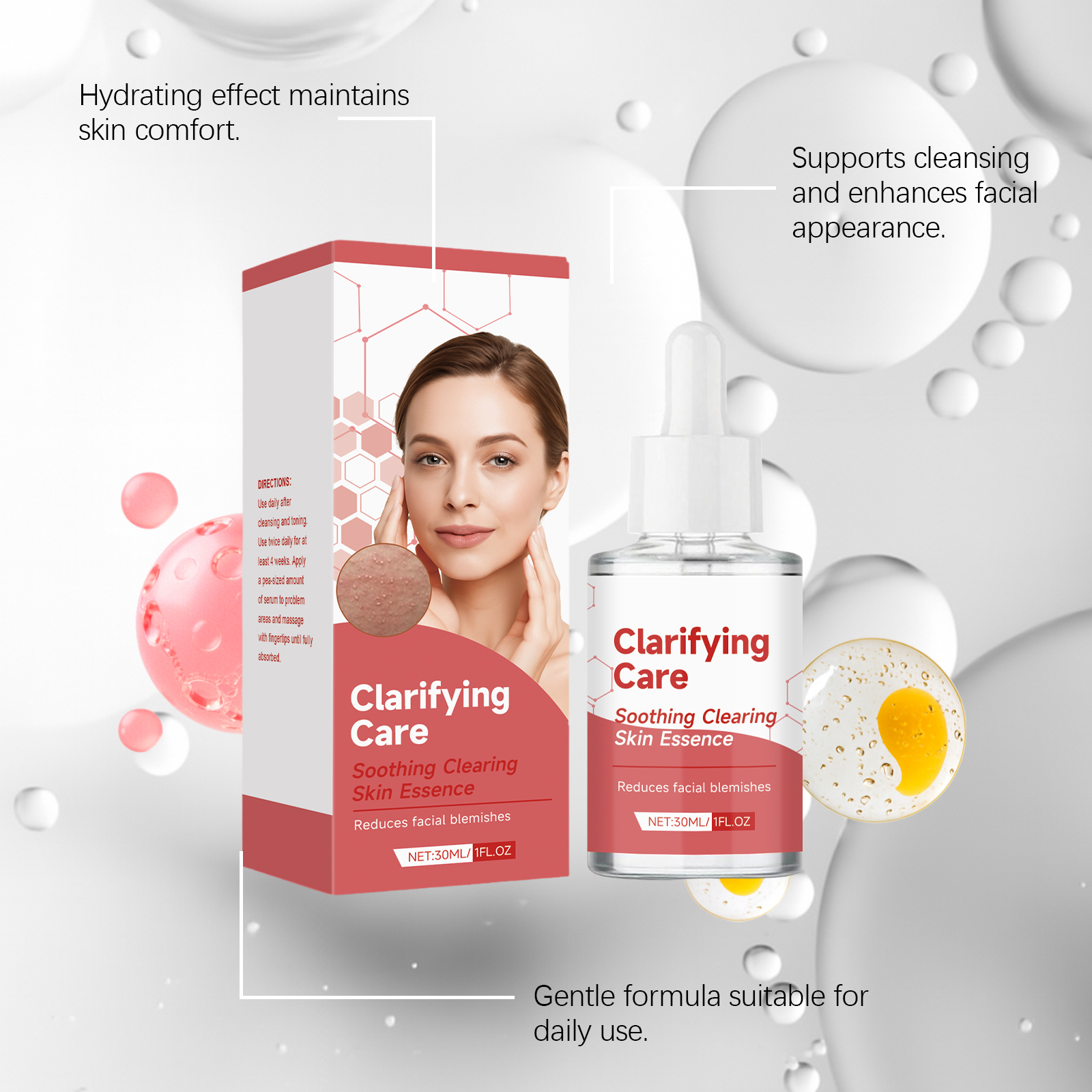 Acne Care Essence Liquid Mild Clean Skin Moisture Lock Water Refreshing Facial Pimple Clean Skincare
