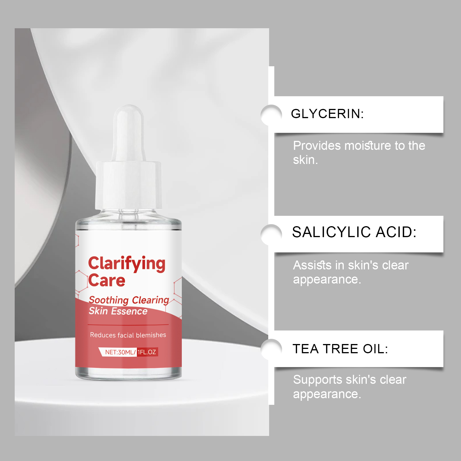 Acne Care Essence Liquid Mild Clean Skin Moisture Lock Water Refreshing Facial Pimple Clean Skincare