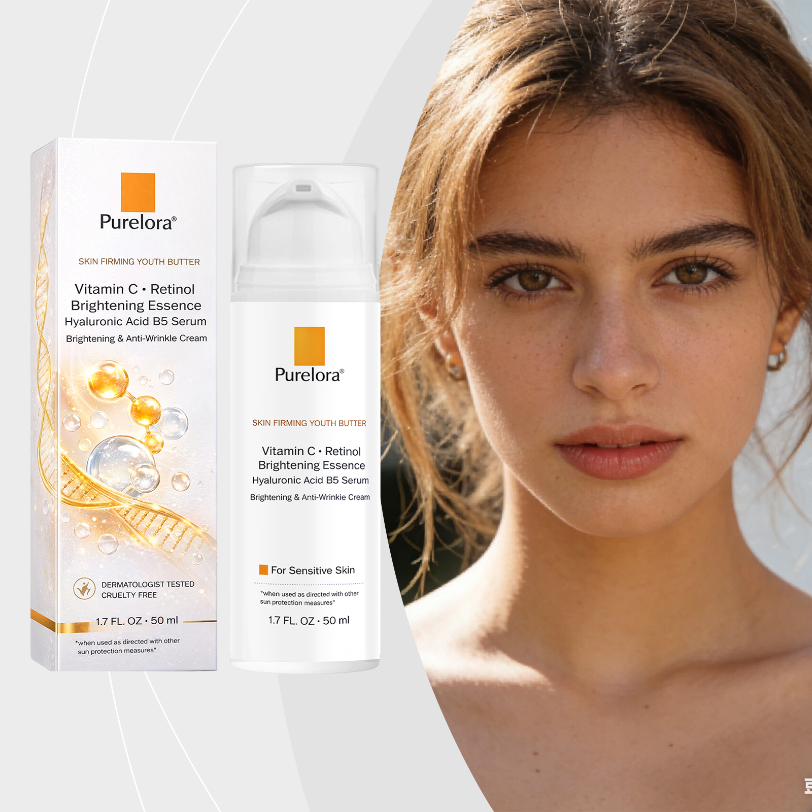 Retinol Vitamin C Essence Liquid Smooth Delicate Hydrating Moisturizing Facial Daily Skin Care Serum