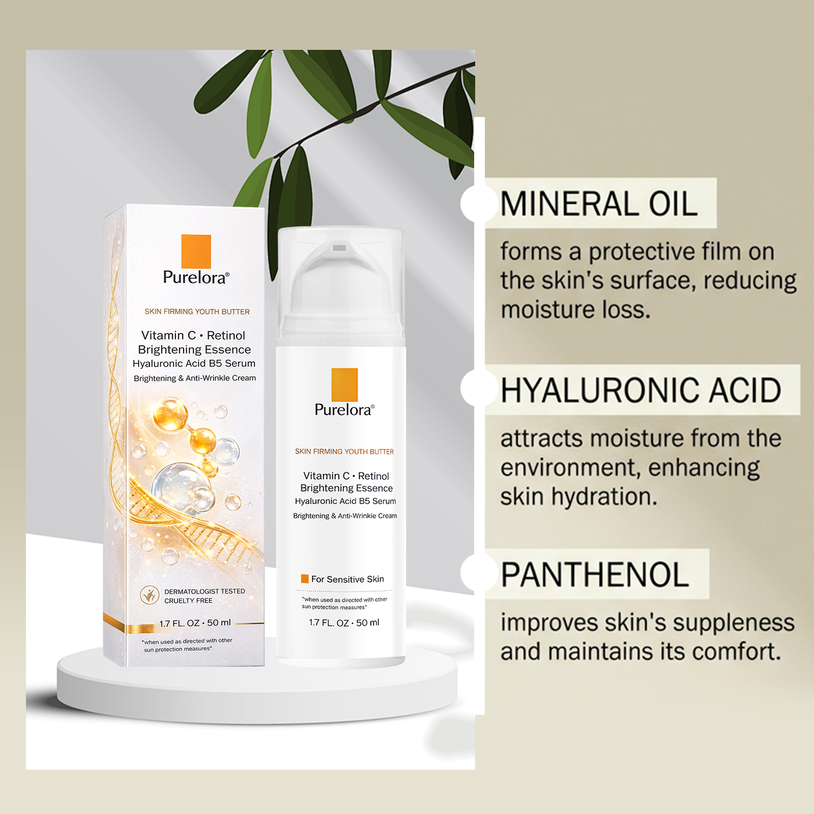 Retinol Vitamin C Essence Liquid Smooth Delicate Hydrating Moisturizing Facial Daily Skin Care Serum