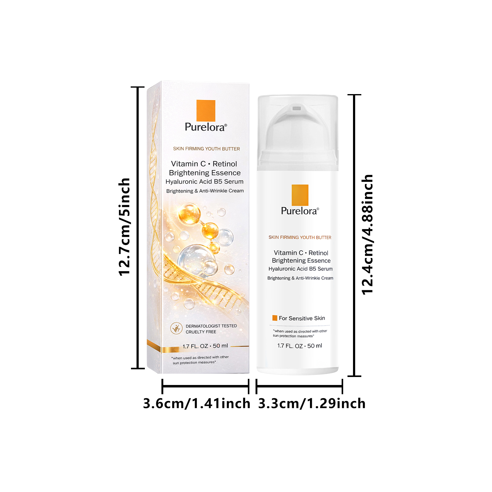 Retinol Vitamin C Essence Liquid Smooth Delicate Hydrating Moisturizing Facial Daily Skin Care Serum