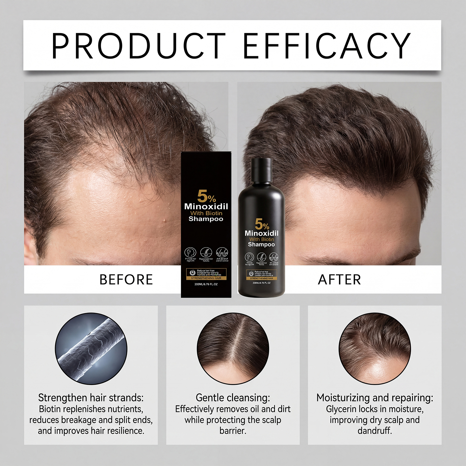 Mild Repair Balanced Scalp Soothing Care Shampoo For Daily Household Hair Fiber Cleansing