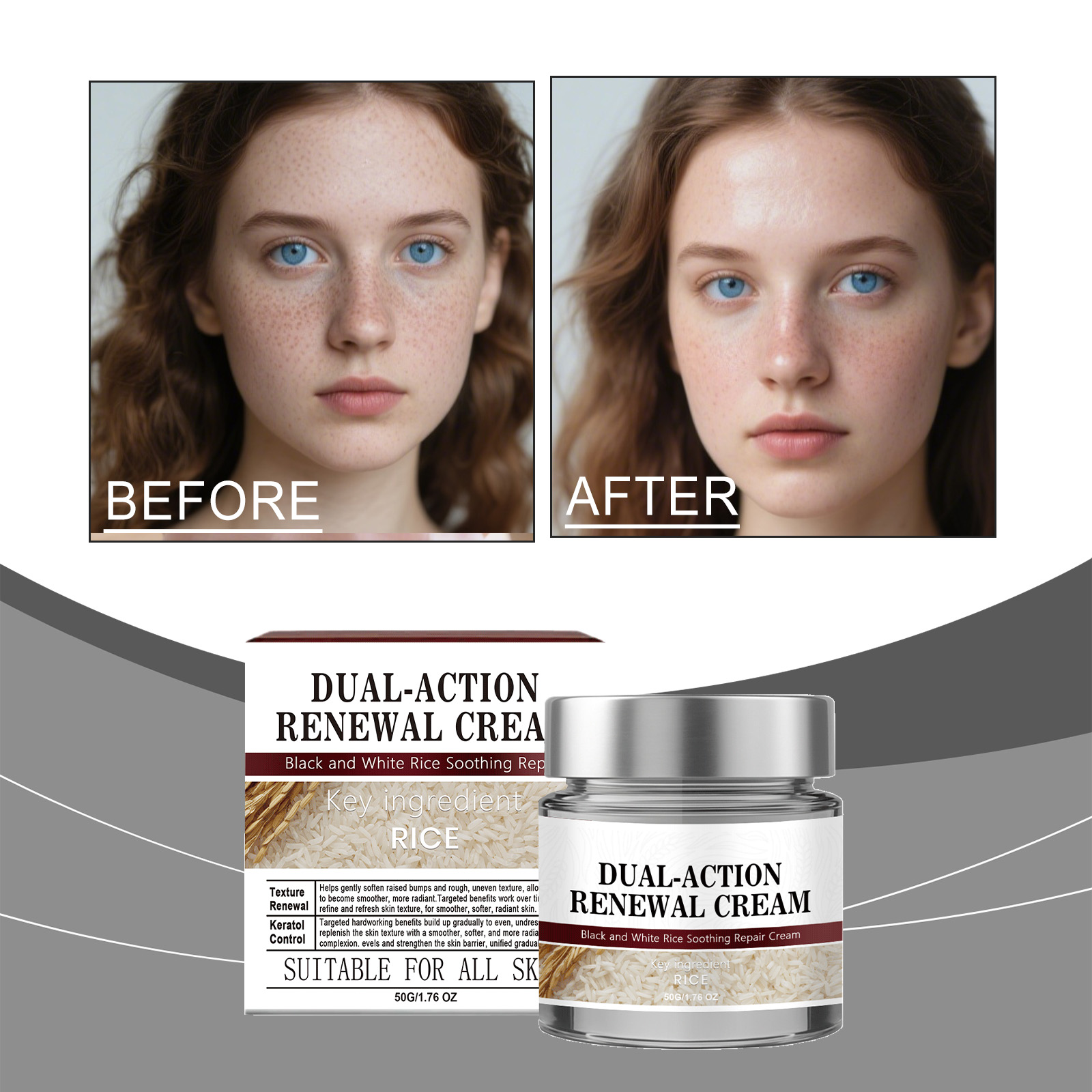 Black Rice White Care Cream Mild Soft Smooth Tender Skin Mole Daily Treatment