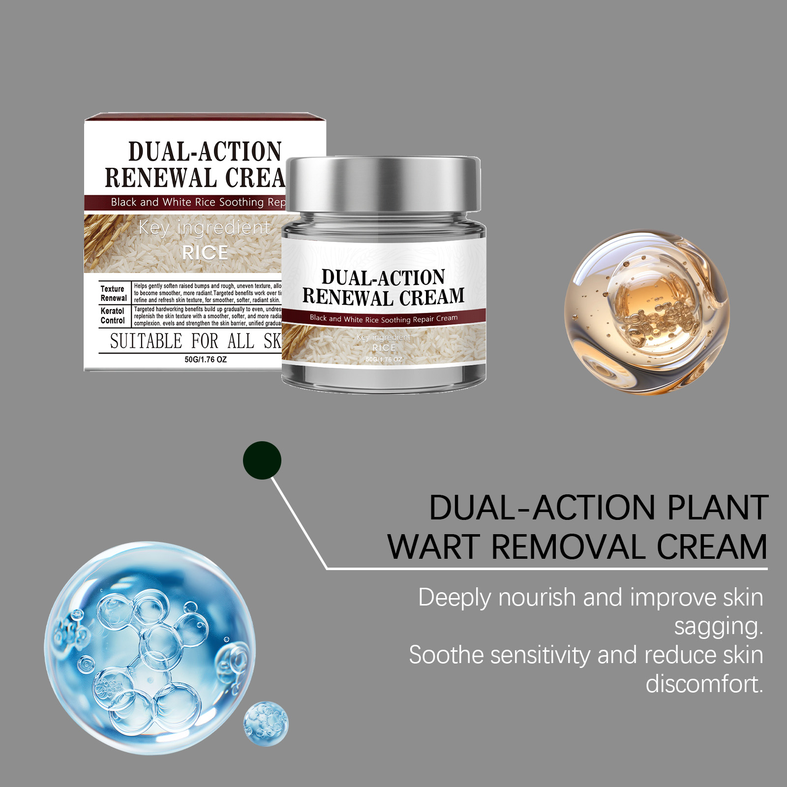 Black Rice White Care Cream Mild Soft Smooth Tender Skin Mole Daily Treatment