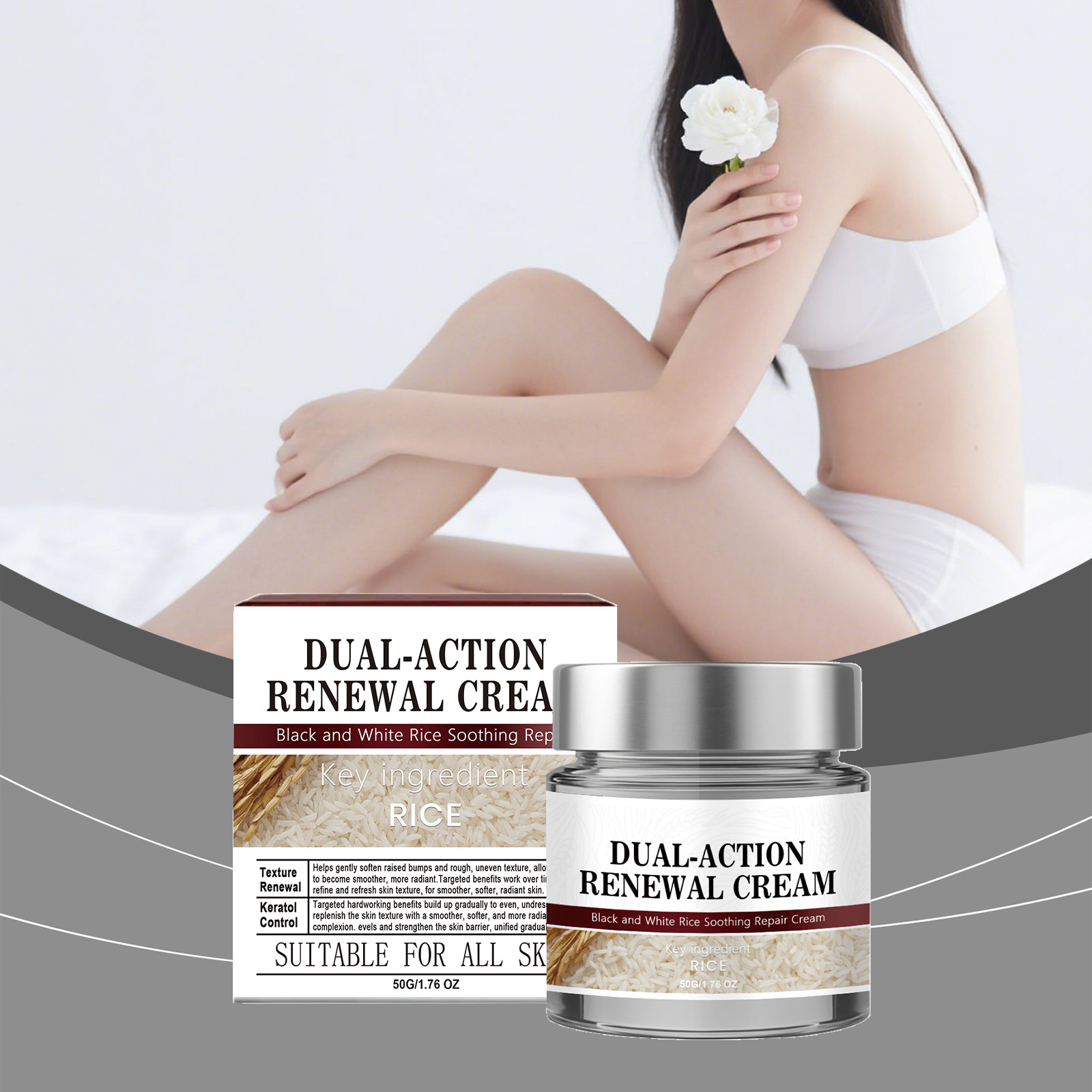 Black Rice White Care Cream Mild Soft Smooth Tender Skin Mole Daily Treatment