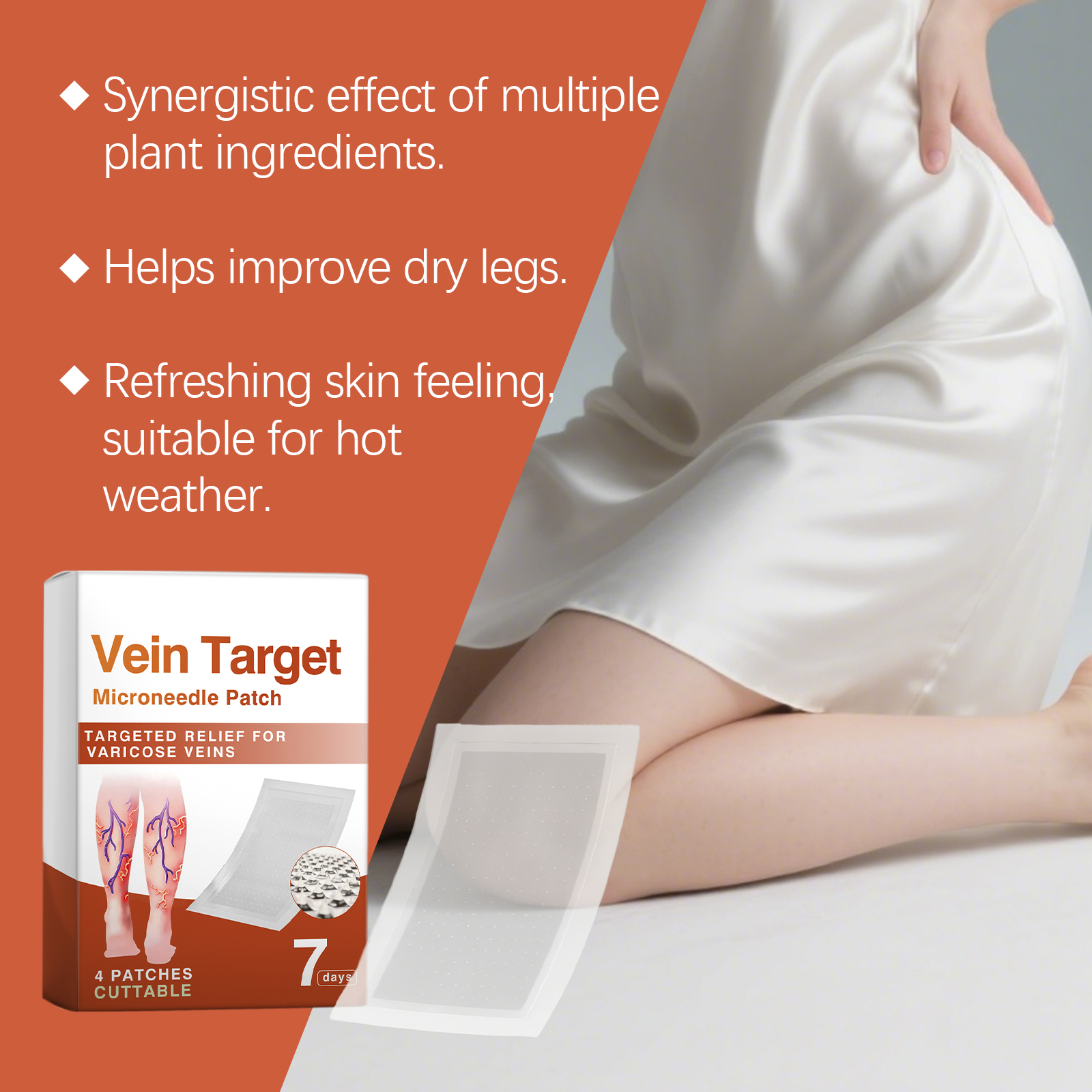 Leg Comfort Care Patch Mild Gentle Protect Skin Breathable Fit Soft Refreshing Portable Daily Sticker
