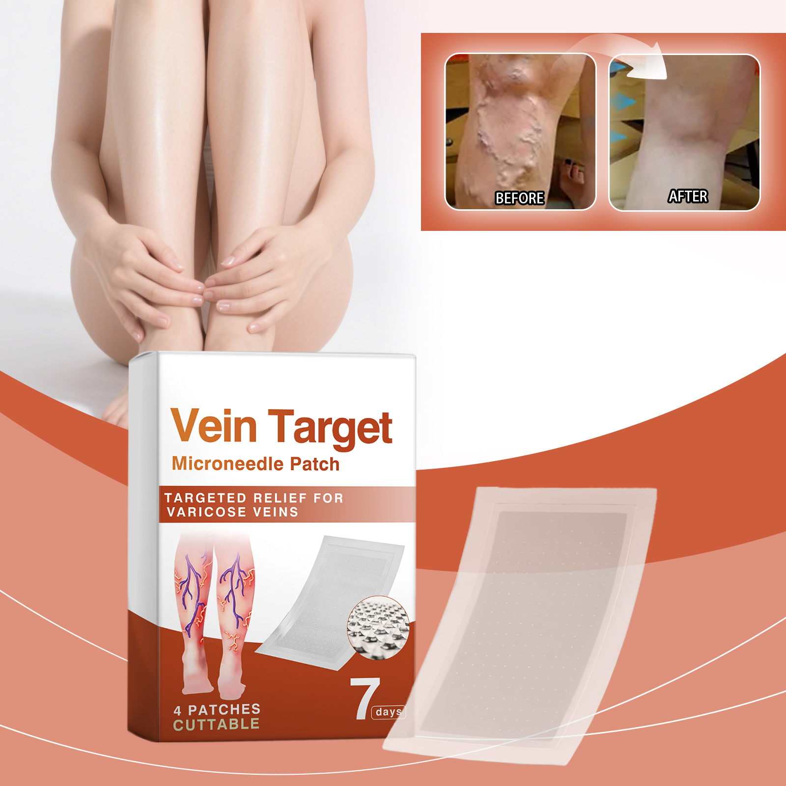 Leg Comfort Care Patch Mild Gentle Protect Skin Breathable Fit Soft Refreshing Portable Daily Sticker