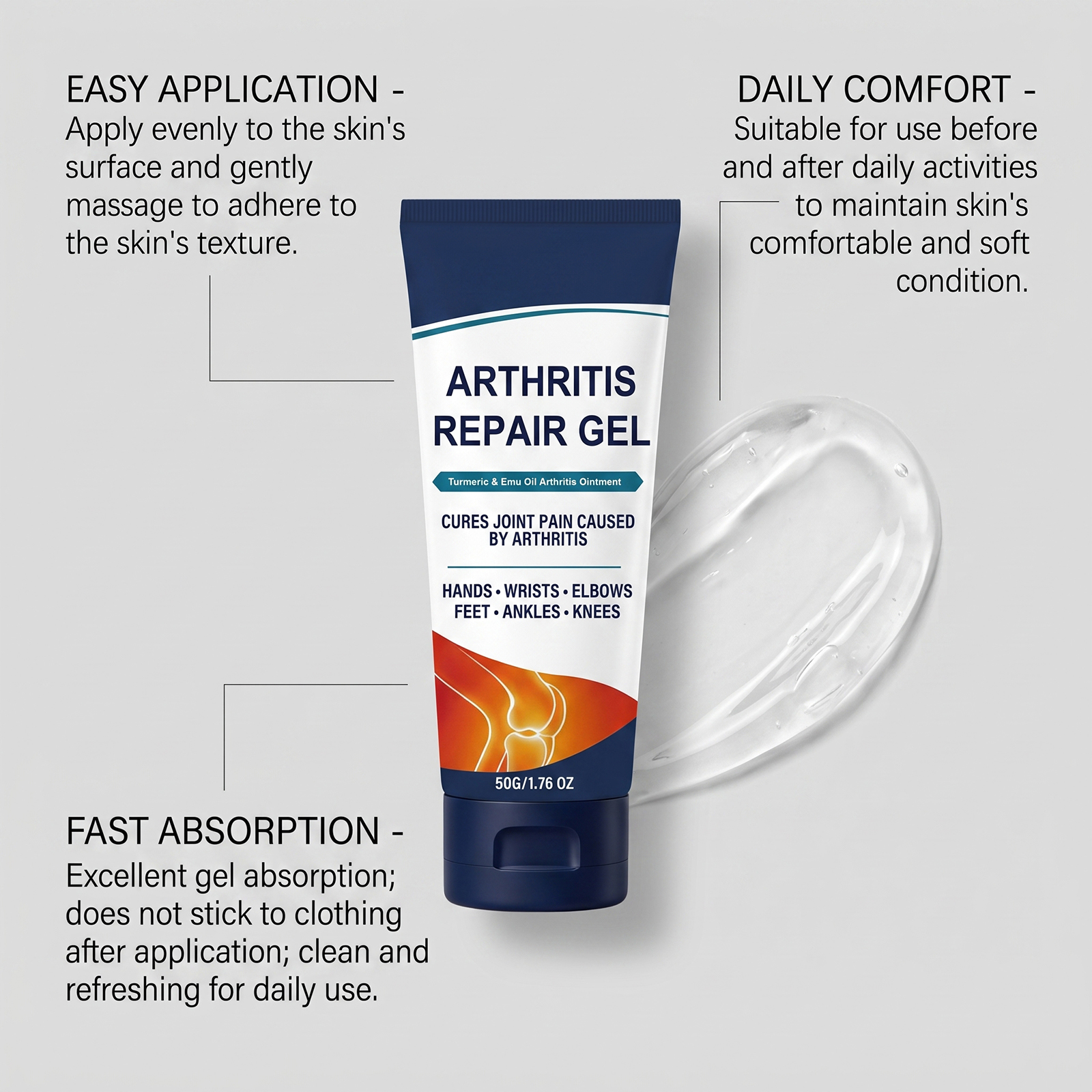 Joint Care Gel Daily Moisturizing Massage Portable Comfortable Easy Smearing Body Joint Muscle