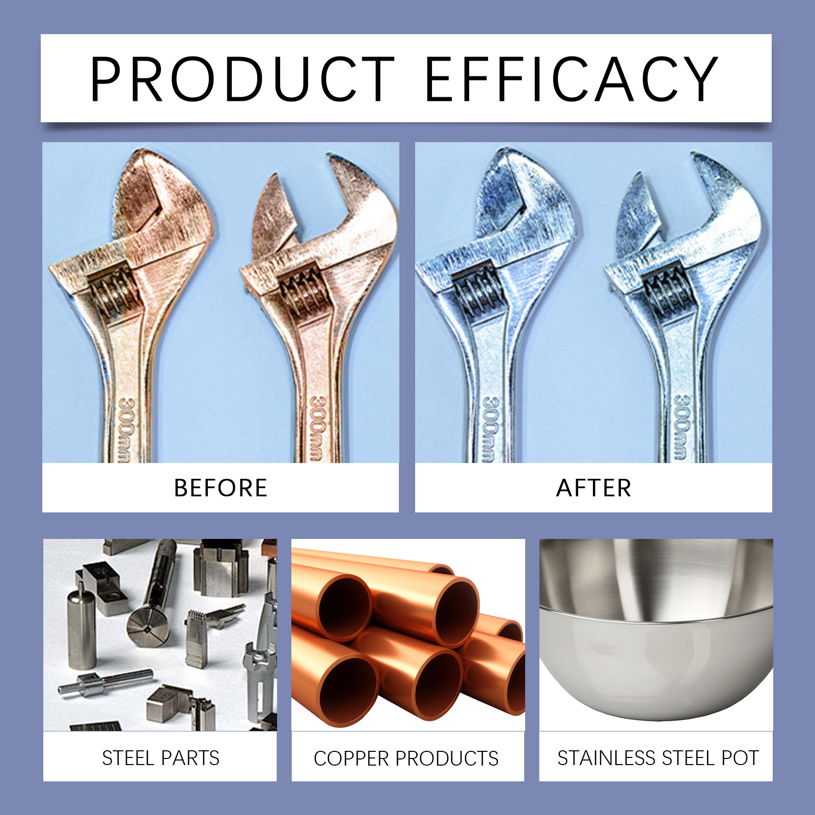 Steel Derusting Agent Mild Formula Metal Cleaning Anti Rust Household Industrial Steel Reinforcement General Purpose