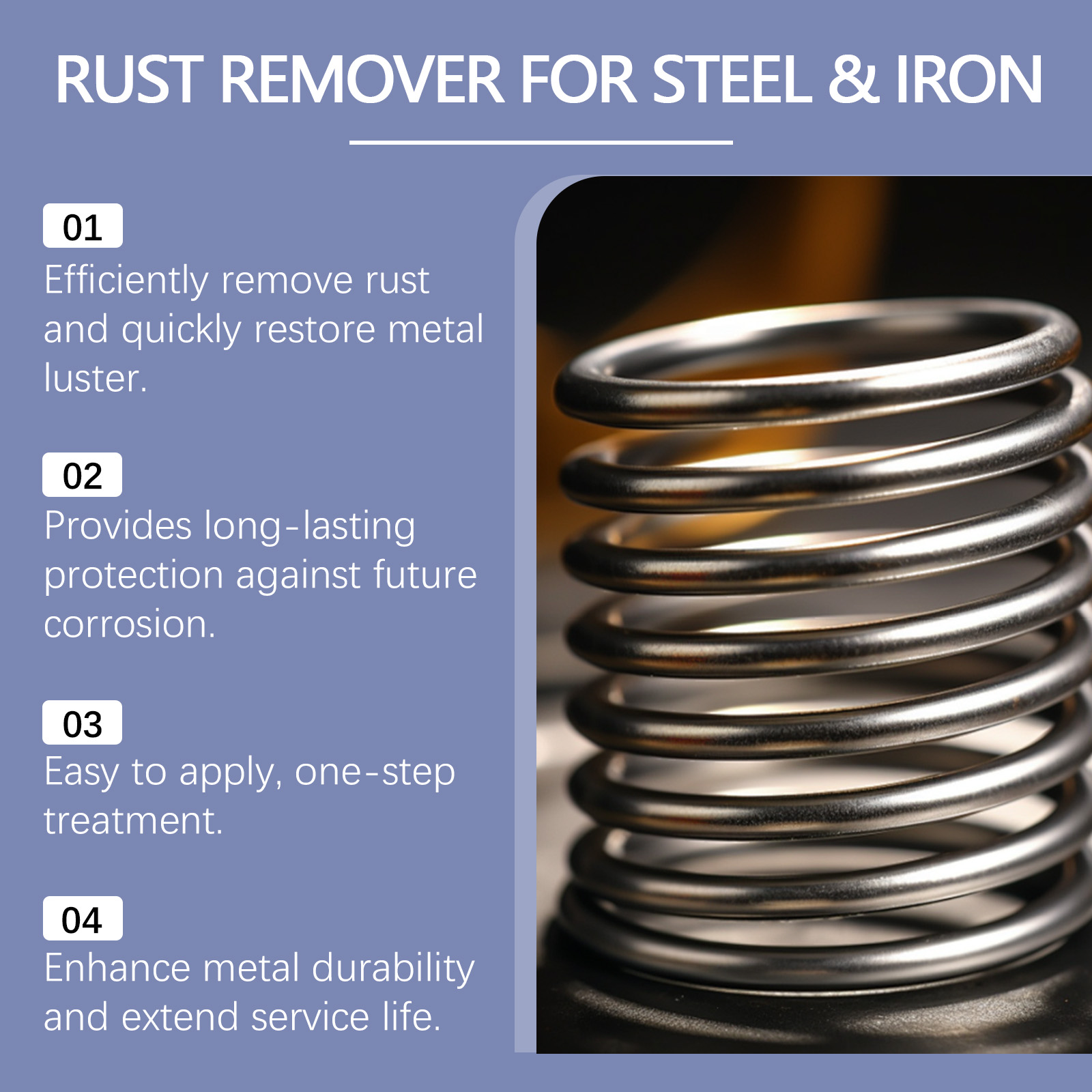 Steel Derusting Agent Mild Formula Metal Cleaning Anti Rust Household Industrial Steel Reinforcement General Purpose