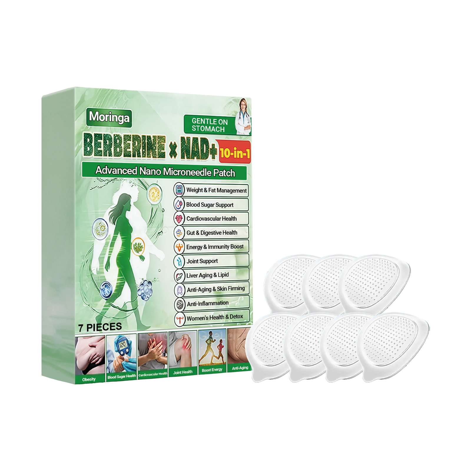 Moringa Body Care Patch Comfortable Fit Non Tight Thin Flexible Gentle Application Improve Body Line Beauty