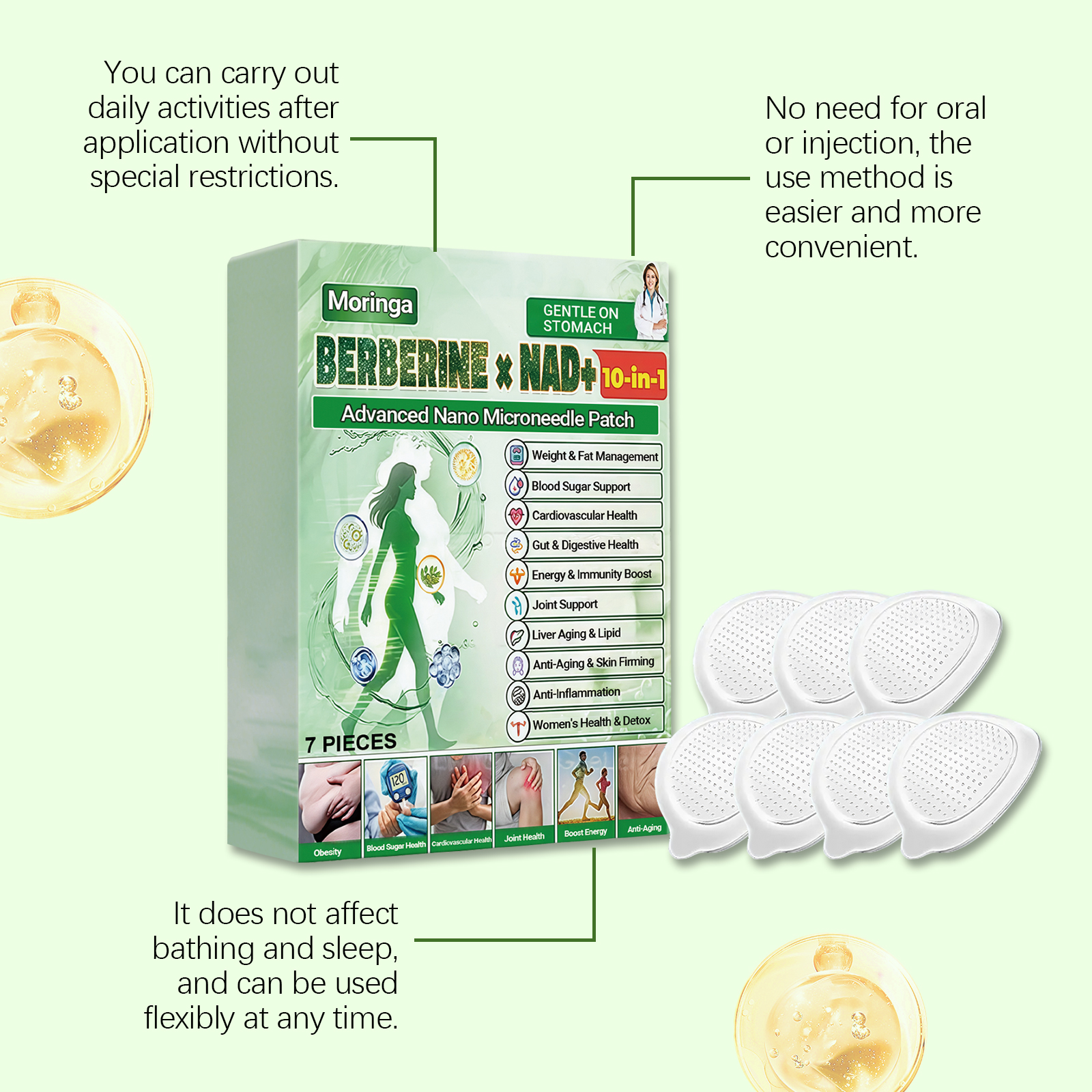 Moringa Body Care Patch Comfortable Fit Non Tight Thin Flexible Gentle Application Improve Body Line Beauty